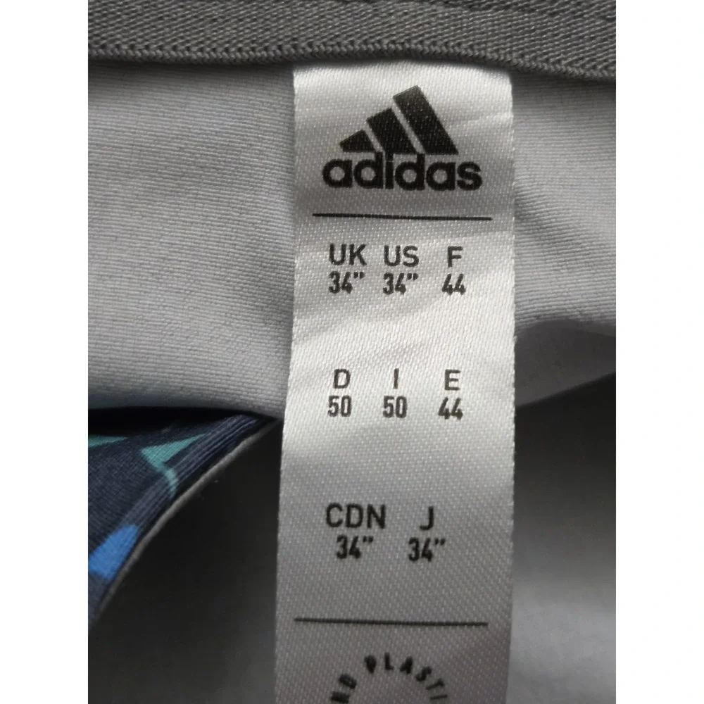 Adidas Golf Shorts Mens Sz. 38 Blue Golf Print Classic Flat Fast Dry Wicking
